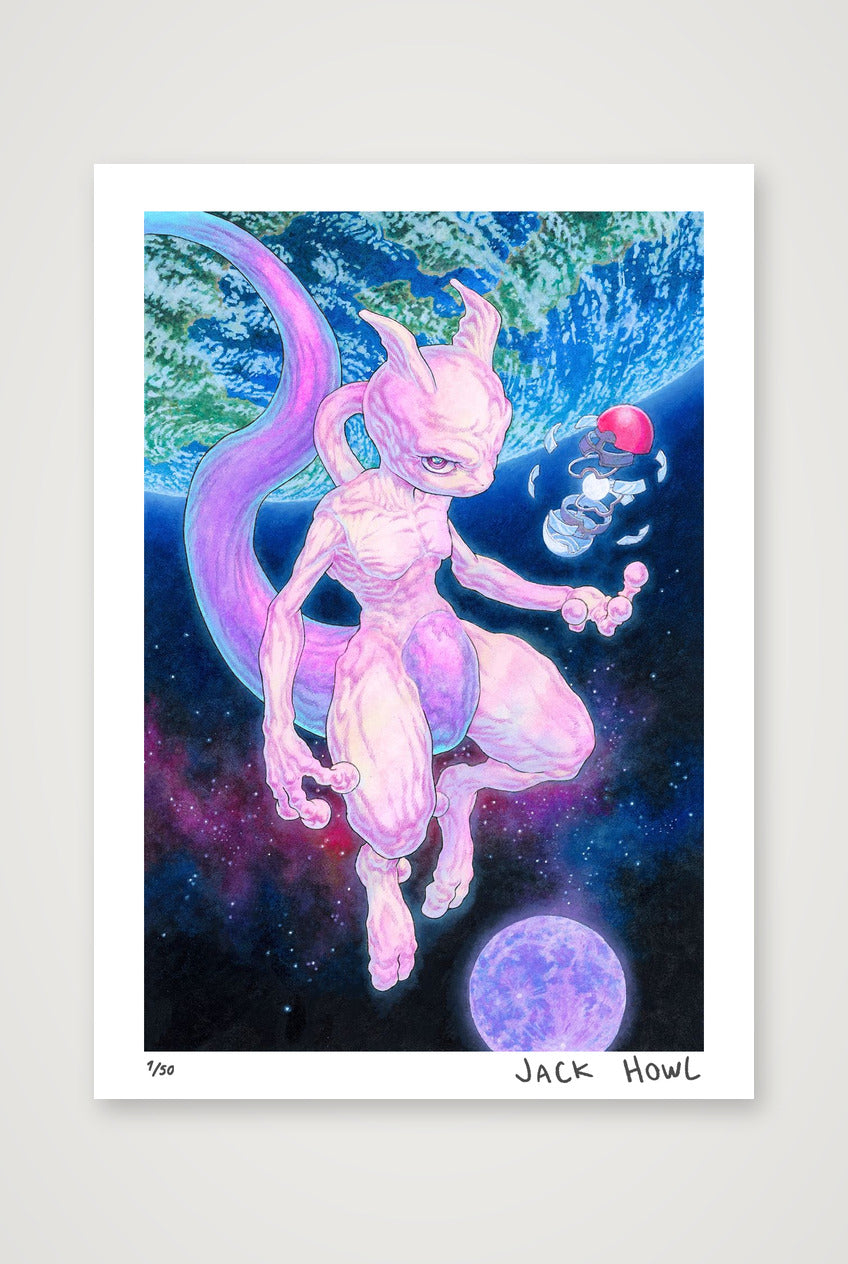 Mewtwo — A4 (21×30cm, 8×12") Print only